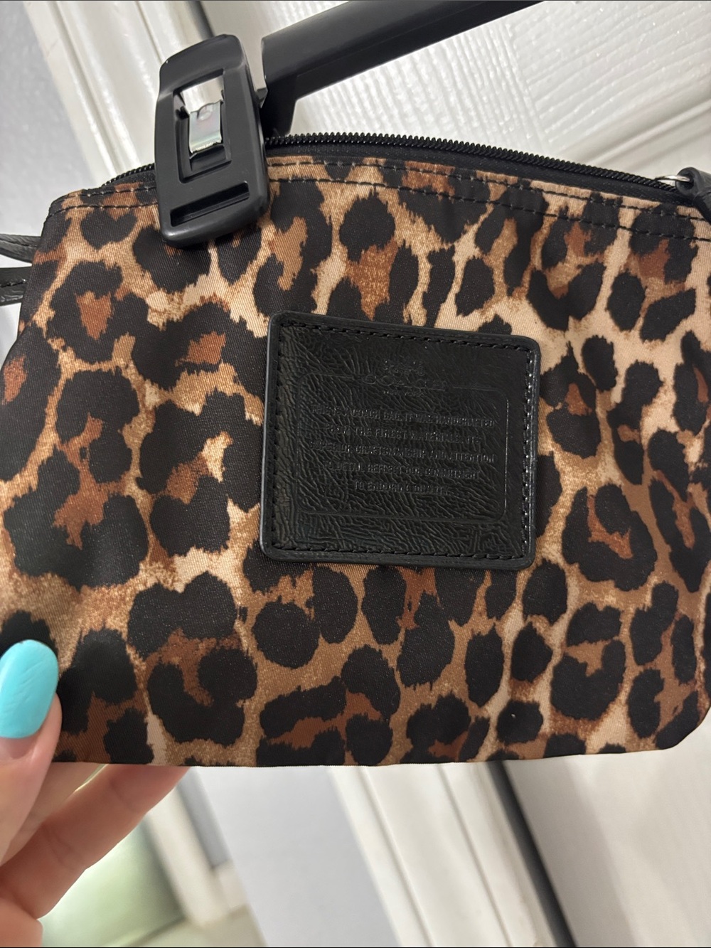Coach Leopard-Print Tote with Matching Pouch - Brown & Black - Picture 5 of 6